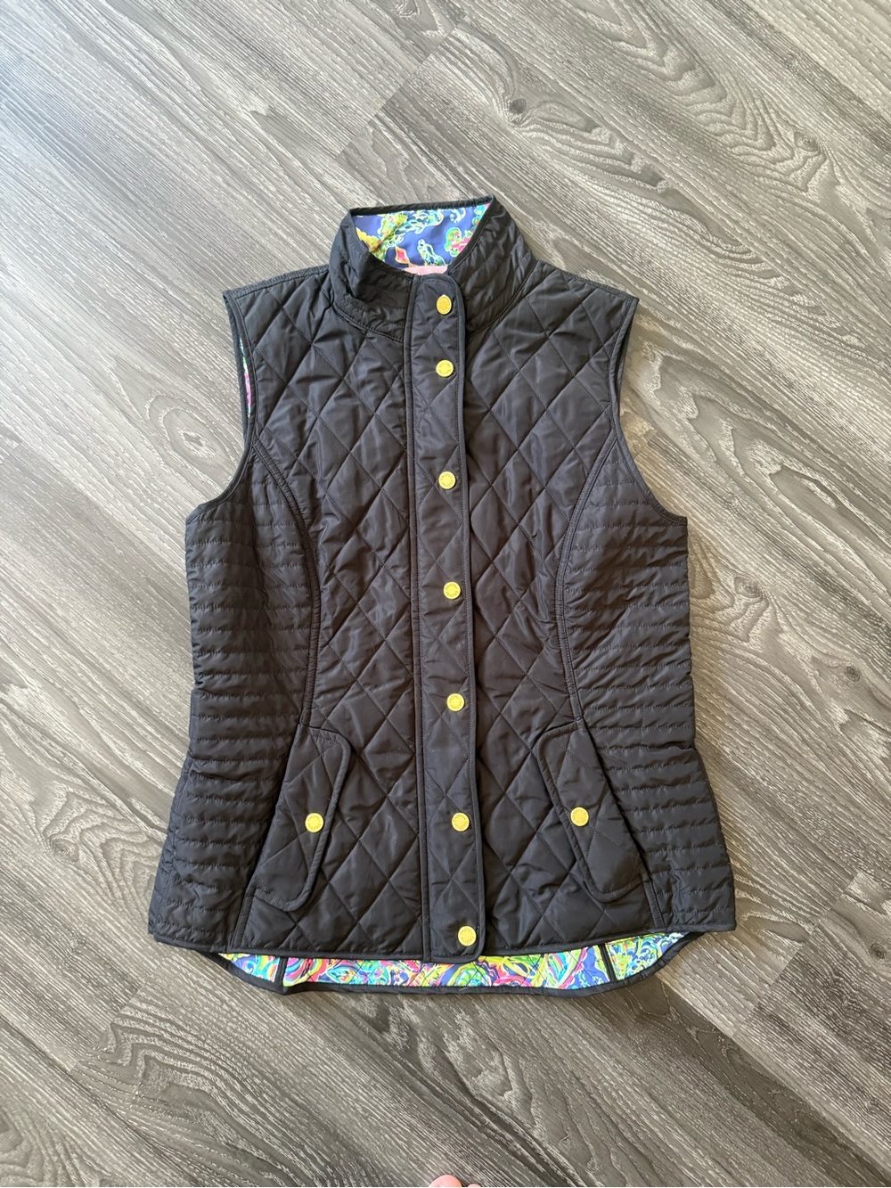 Lilly Pulitzer Quilted Vest w Gold Hardware